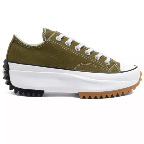 Converse Run Star Hike Low Top Platform Sneaker Olive Green M13/W14.5 - Picture 10 of 10